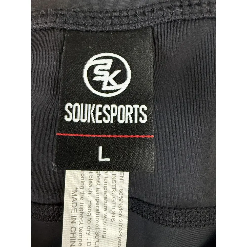 Souke Men's PA8030 Men's Padded Cycling Road Mountain Bike Tights Black Size L